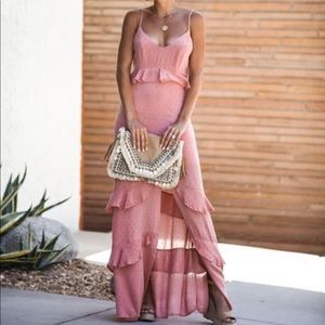 New Vici Swiss dot ruffle dress